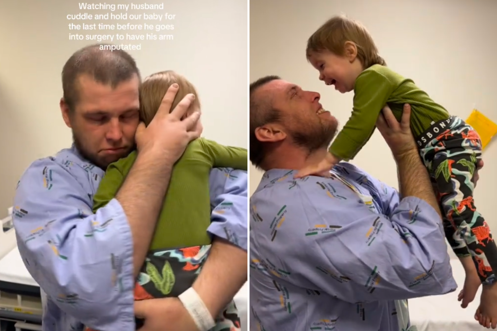 The Emotional Dad Ports the last Cuddle with Toddler before arm's amting