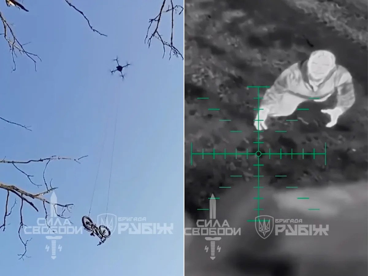 The drones were just used to drop a vehicle in the battlefield for a strange soldier, LECRAINE ACHRAINE SAYS