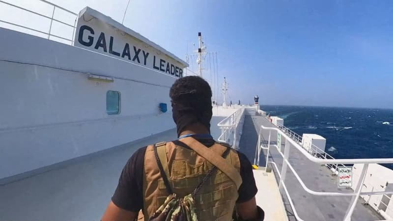 What is the jalaxy header's ship "Houti-Controlled" of Israel?