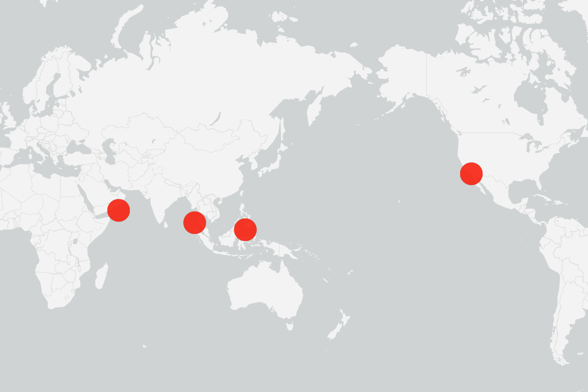 Maps shows where the US Air Carrier are in the Into Pacific