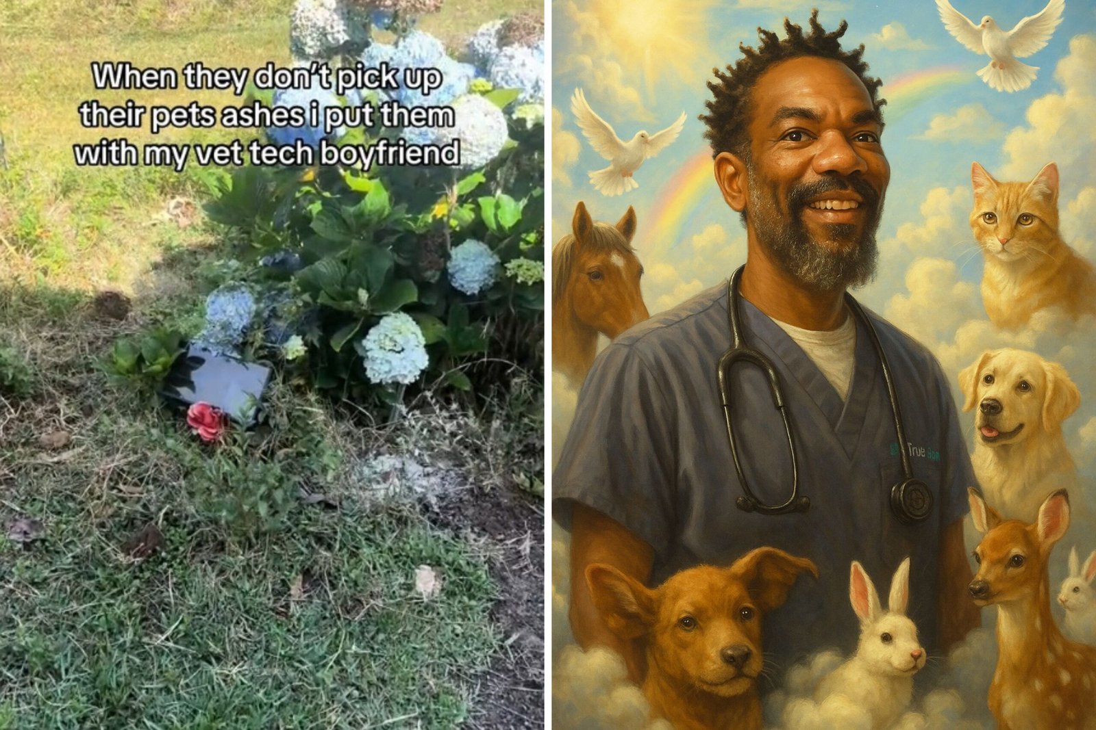 Hearts break on what vetery with ashes left by owners