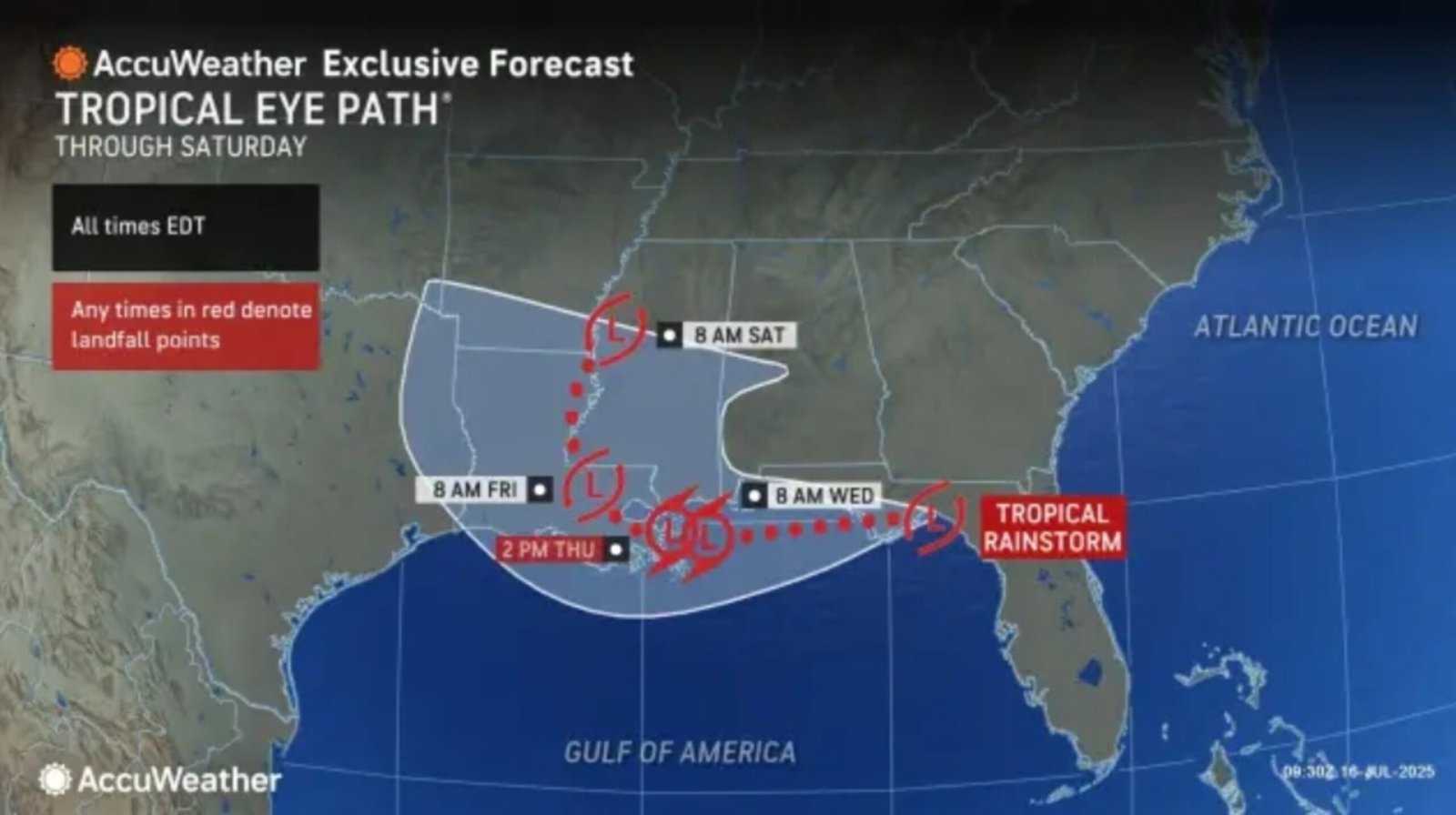 Tropical storm road shows the most at the risk state for direct impact
