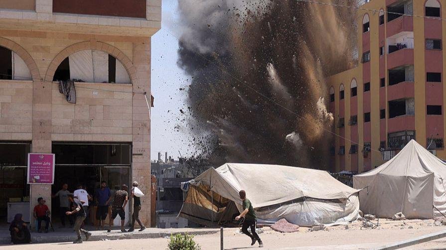 Palestinians Fleging Gaza is like Israel says the first assault caps started