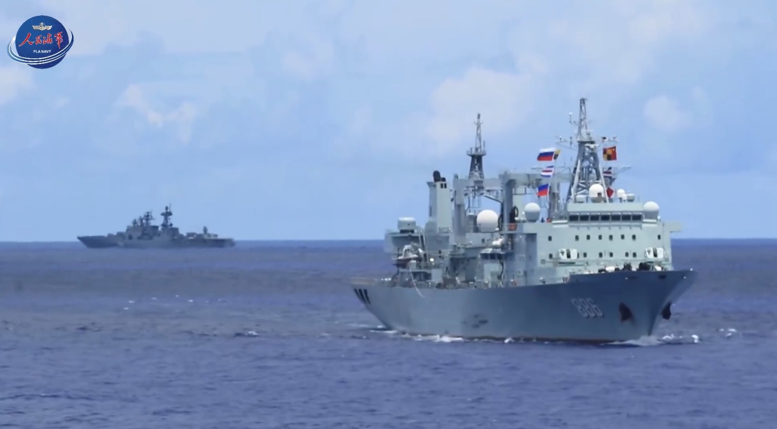The filmed shows Russia's Russia and China Maneuvers in the United States in Pacific
